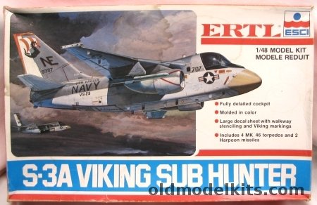 ESCI 1/48 S-3A Viking ASW Aircraft - VS29 USS Ranger, 8216 plastic model kit